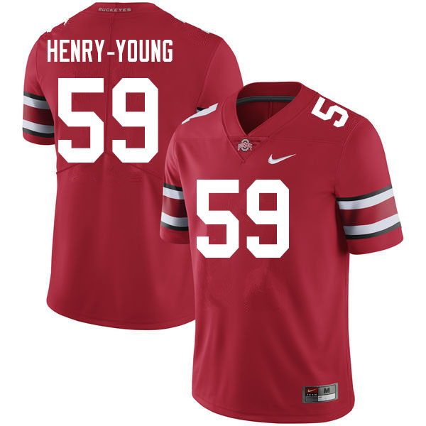 Men #59 Darrion Henry-Young Ohio State Buckeyes College Football Jerseys Sale-Scarlet